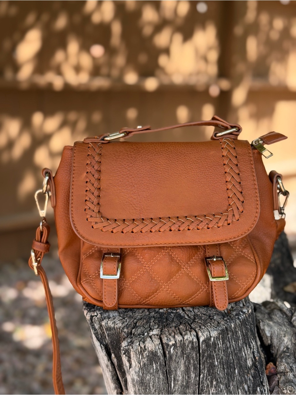 Women’s Braided Flap Crossbody Satchel
